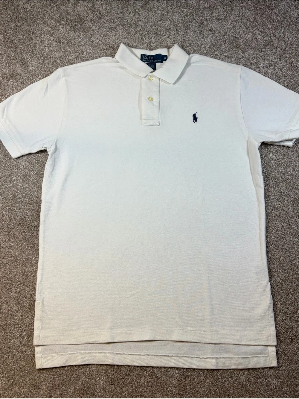 Ralph Lauren Men’s Cream Polo with Navy Pony
